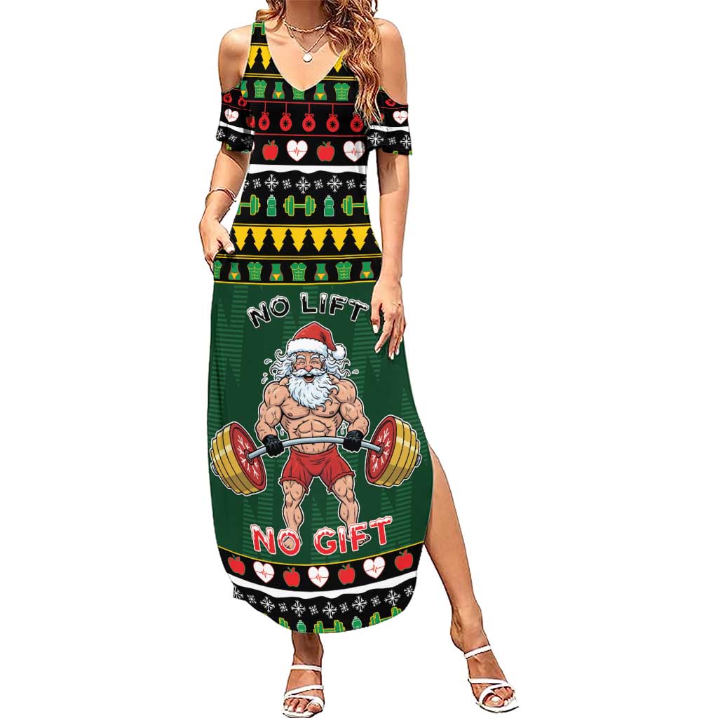 Xmas Gymer Christmas Family Matching Summer Maxi Dress and Hawaiian Shirt No Lift No Gift - Wonder Print Shop