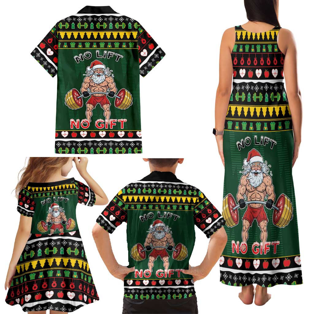 Xmas Gymer Christmas Family Matching Tank Maxi Dress and Hawaiian Shirt No Lift No Gift - Wonder Print Shop