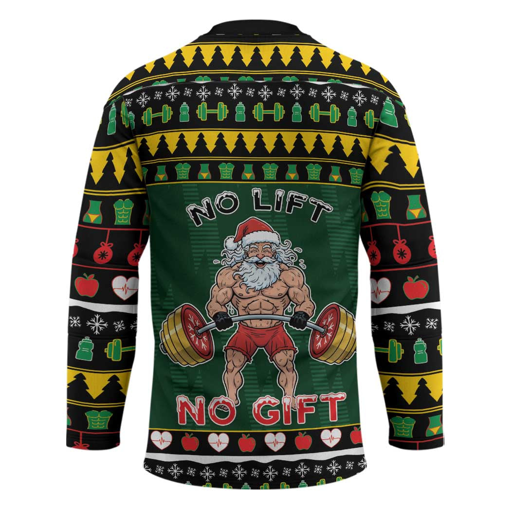 Xmas Gymer Christmas Hockey Jersey No Lift No Gift - Wonder Print Shop