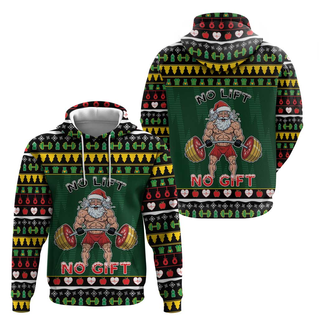 Xmas Gymer Christmas Hoodie No Lift No Gift - Wonder Print Shop