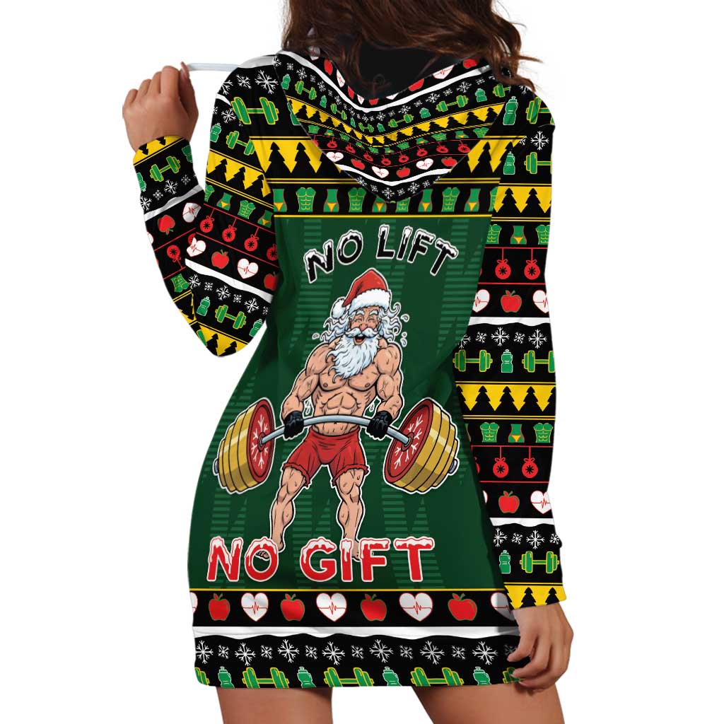 Xmas Gymer Christmas Hoodie Dress No Lift No Gift - Wonder Print Shop