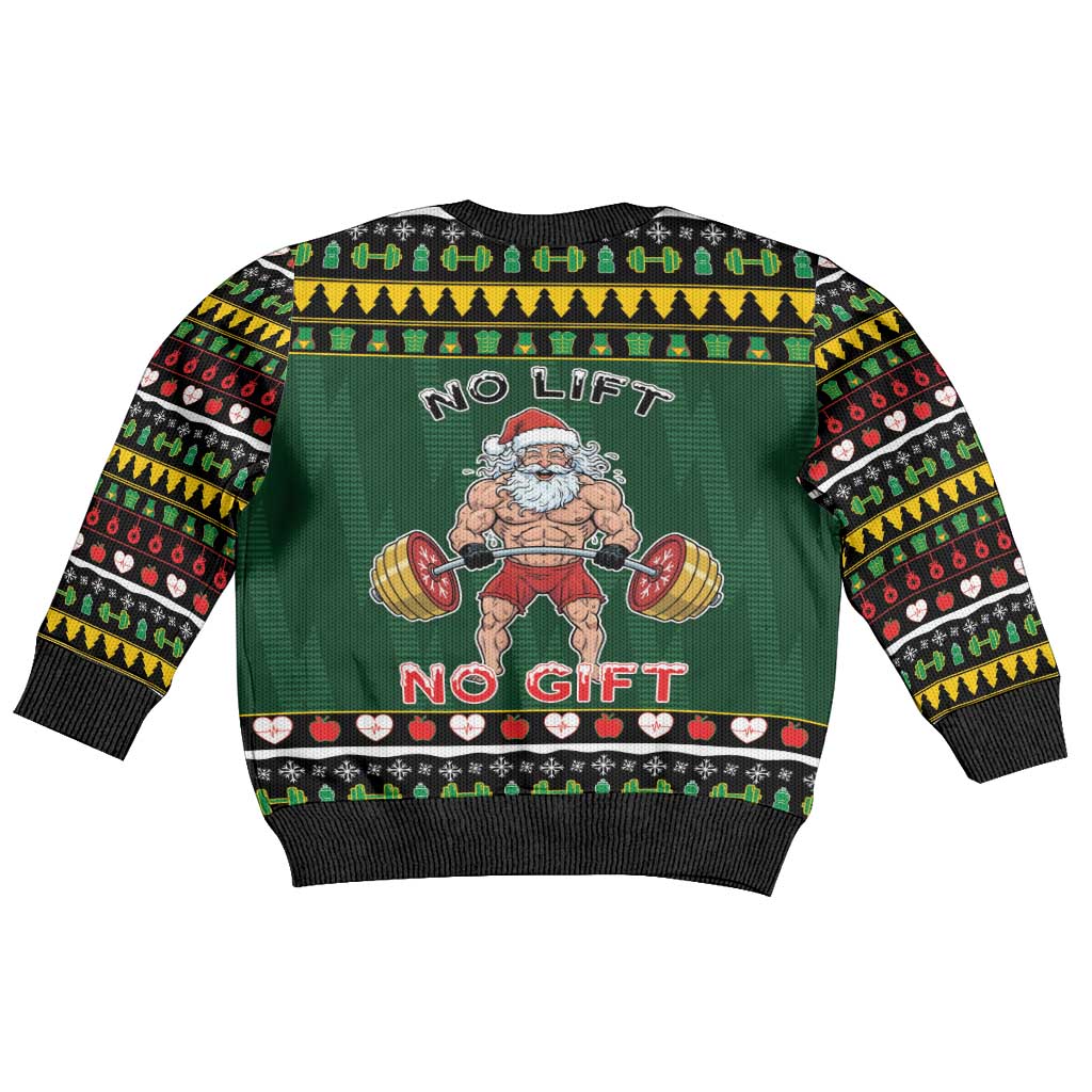 Gym Christmas Kid Ugly Christmas Sweater No Lift No Gift - Wonder Print Shop