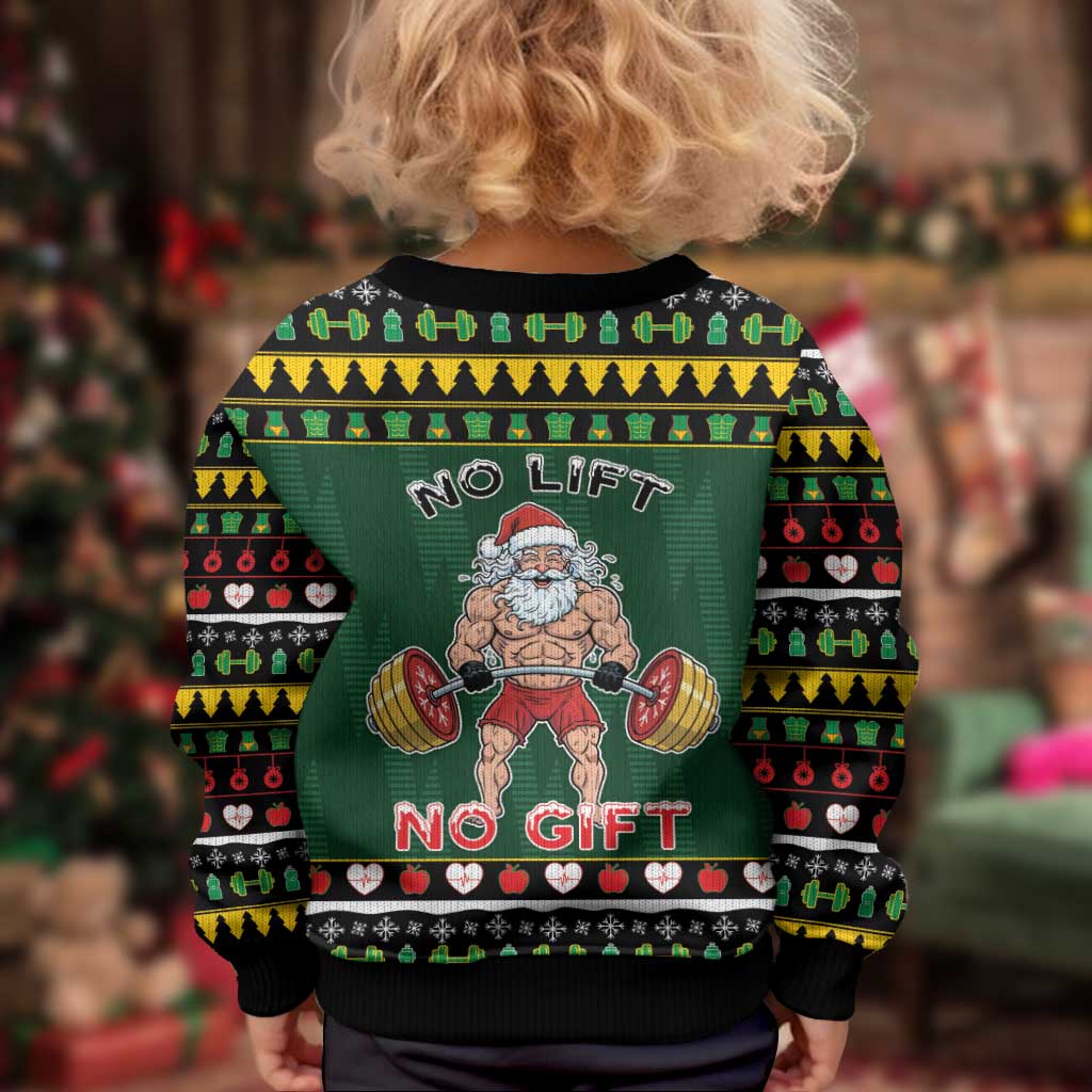 Gym Christmas Kid Ugly Christmas Sweater No Lift No Gift - Wonder Print Shop