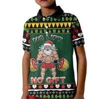 Xmas Gymer Christmas Kid Polo Shirt No Lift No Gift - Wonder Print Shop