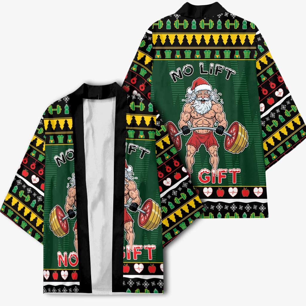 Xmas Gymer Christmas Kimono No Lift No Gift - Wonder Print Shop