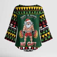 Xmas Gymer Christmas Kimono Sleeve Blouse No Lift No Gift - Wonder Print Shop
