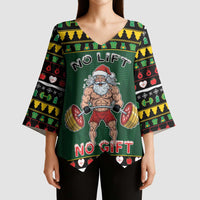 Xmas Gymer Christmas Kimono Sleeve Blouse No Lift No Gift - Wonder Print Shop