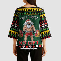 Xmas Gymer Christmas Kimono Sleeve Blouse No Lift No Gift - Wonder Print Shop