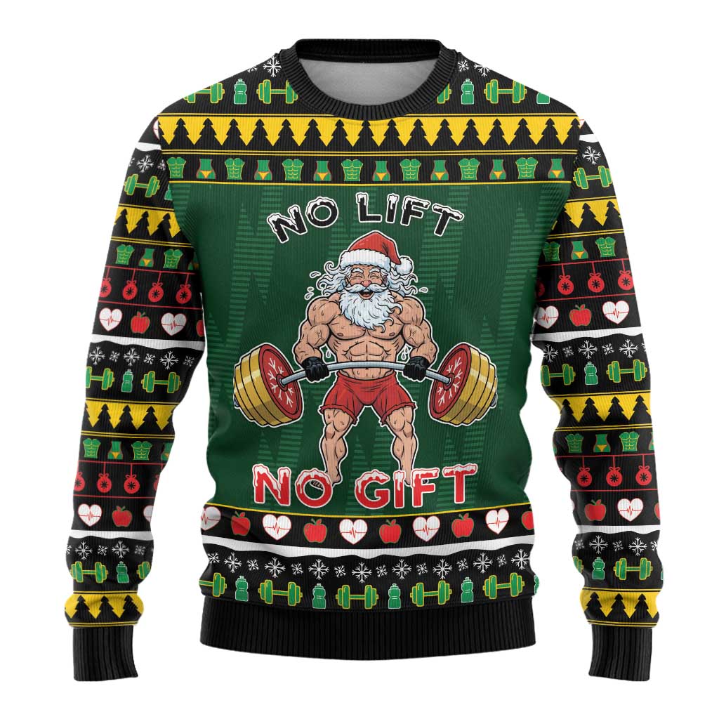 Gym Christmas Ugly Christmas Sweater No Lift No Gift - Wonder Print Shop