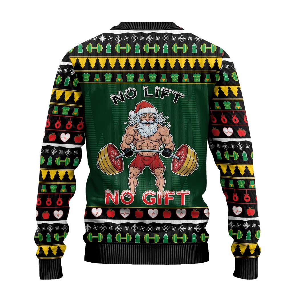 Gym Christmas Ugly Christmas Sweater No Lift No Gift - Wonder Print Shop