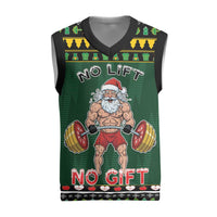 Gym Christmas Knitted V-Neck Vest No Lift No Gift - Wonder Print Shop