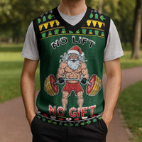 Gym Christmas Knitted V-Neck Vest No Lift No Gift - Wonder Print Shop