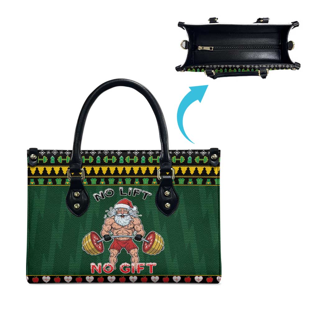 Xmas Gymer Christmas Leather Bag No Lift No Gift - Wonder Print Shop