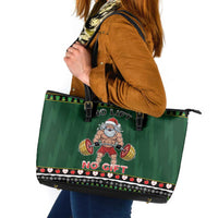 Xmas Gymer Christmas Leather Tote Bag No Lift No Gift - Wonder Print Shop