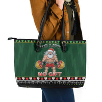 Xmas Gymer Christmas Leather Tote Bag No Lift No Gift - Wonder Print Shop