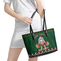 Xmas Gymer Christmas Leather Tote Bag No Lift No Gift - Wonder Print Shop