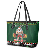 Xmas Gymer Christmas Leather Tote Bag No Lift No Gift - Wonder Print Shop