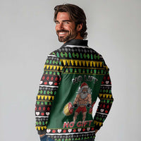 Xmas Gymer Christmas Long Sleeve Polo Shirt No Lift No Gift - Wonder Print Shop