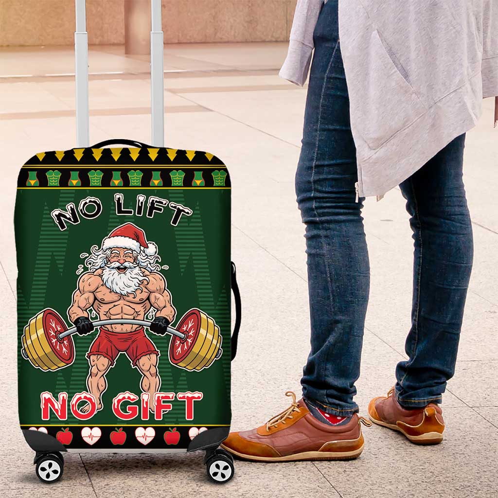 Xmas Gymer Christmas Luggage Cover No Lift No Gift - Wonder Print Shop