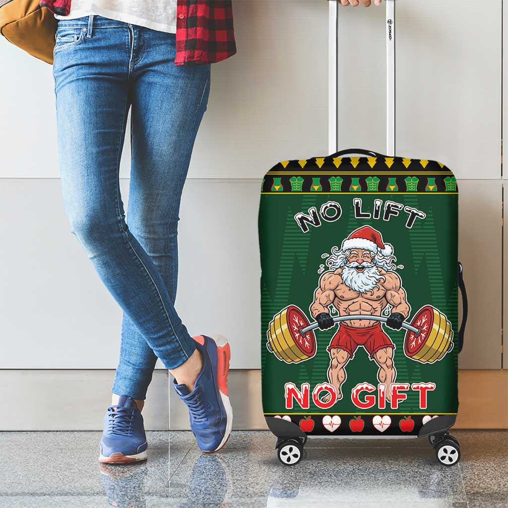 Xmas Gymer Christmas Luggage Cover No Lift No Gift - Wonder Print Shop
