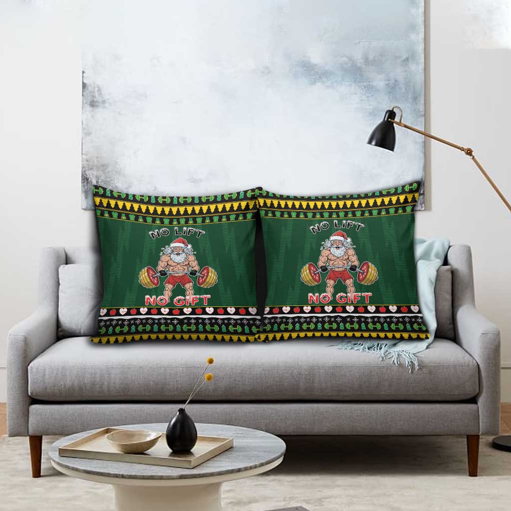 Xmas Gymer Christmas Pillow Cover No Lift No Gift - Wonder Print Shop