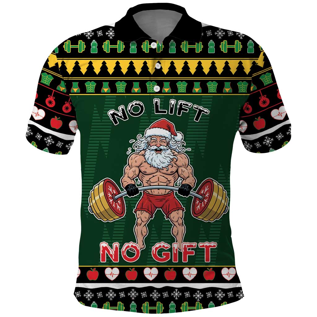 Xmas Gymer Christmas Polo Shirt No Lift No Gift - Wonder Print Shop