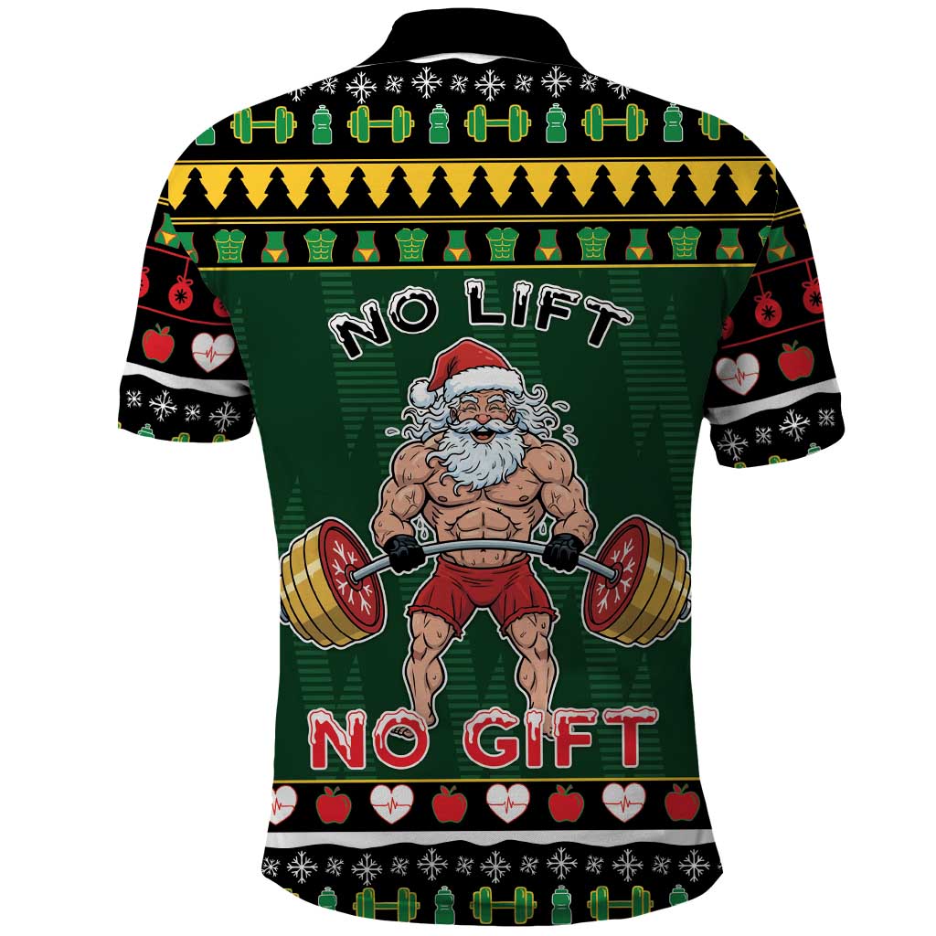 Xmas Gymer Christmas Polo Shirt No Lift No Gift - Wonder Print Shop