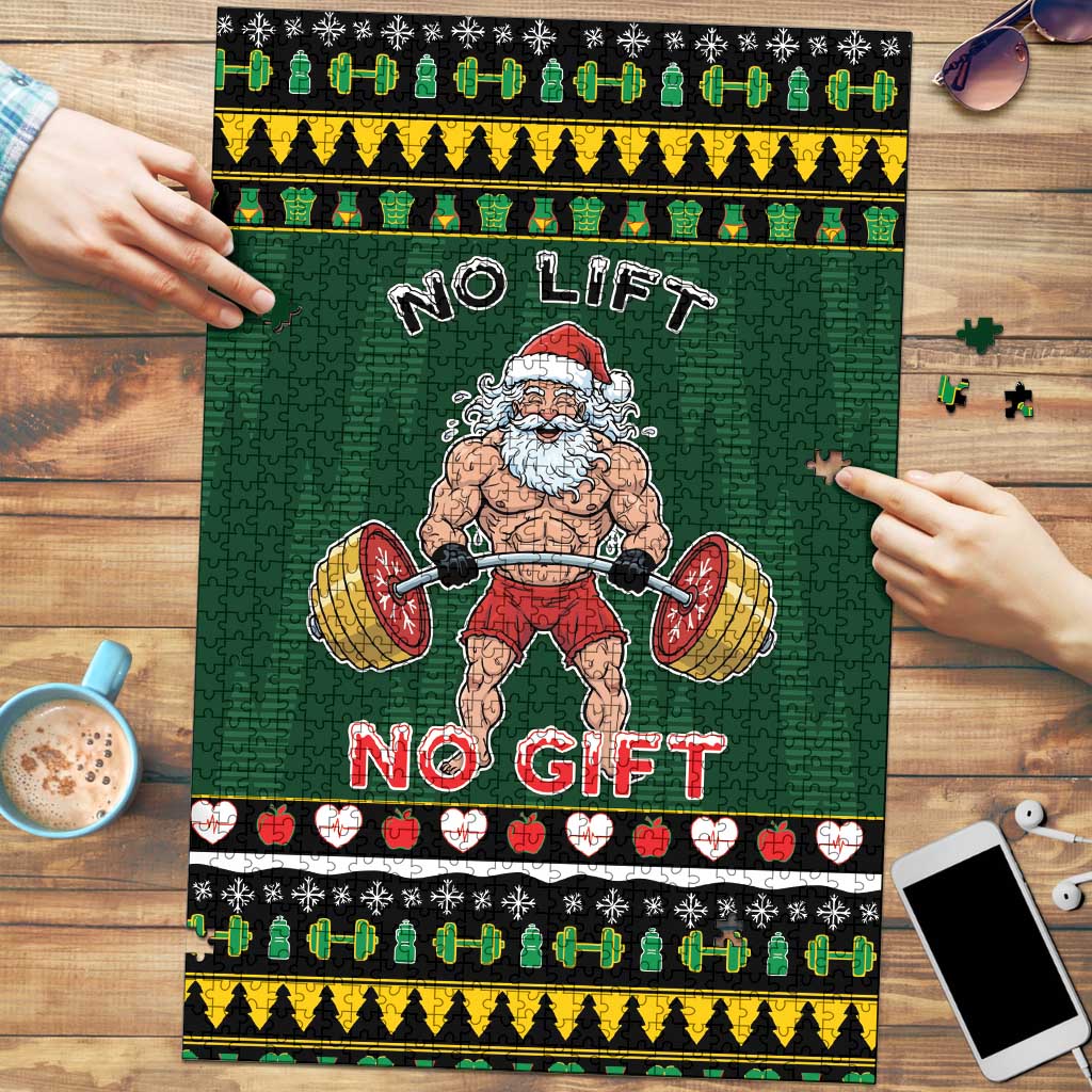 Xmas Gymer Christmas Puzzle No Lift No Gift - Wonder Print Shop