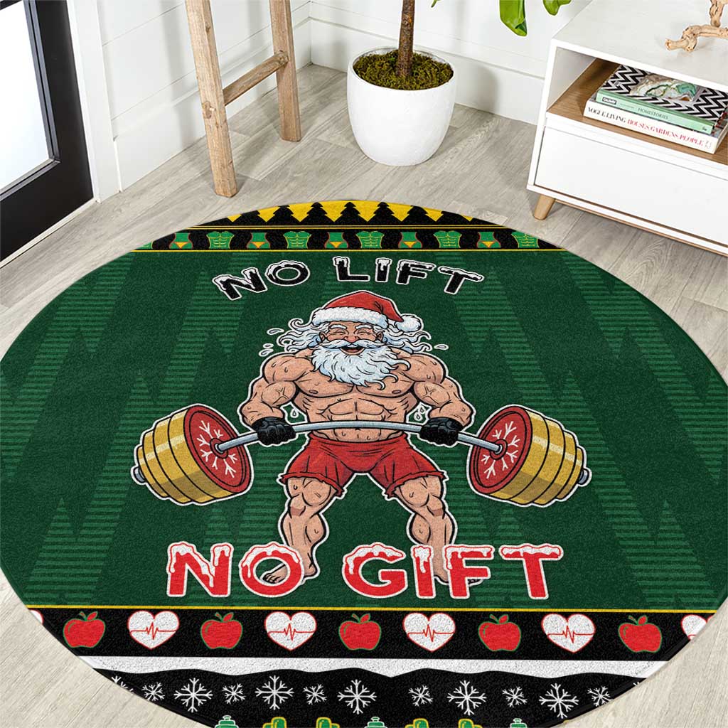 Xmas Gymer Christmas Round Carpet No Lift No Gift - Wonder Print Shop