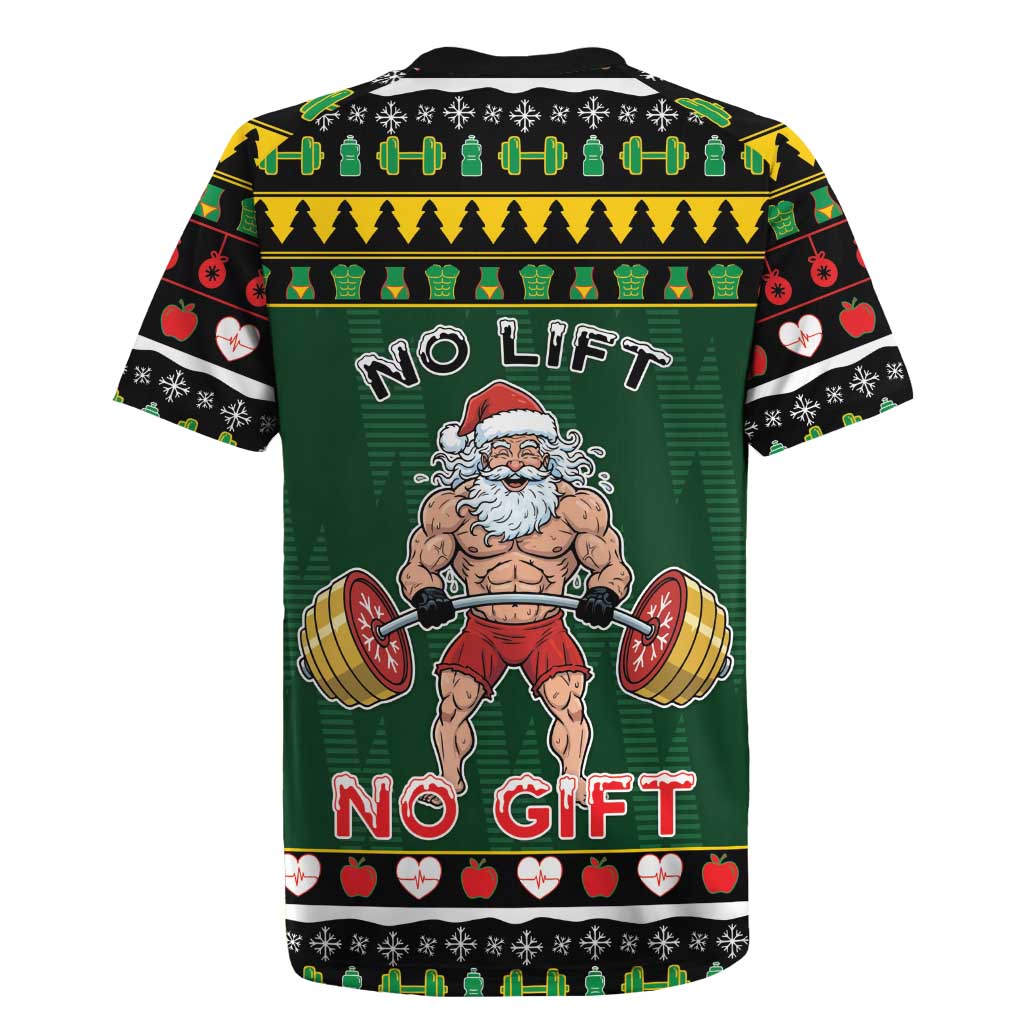 Xmas Gymer Christmas Rugby Jersey No Lift No Gift - Wonder Print Shop