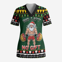 Xmas Gymer Christmas Scrub Top No Lift No Gift - Wonder Print Shop