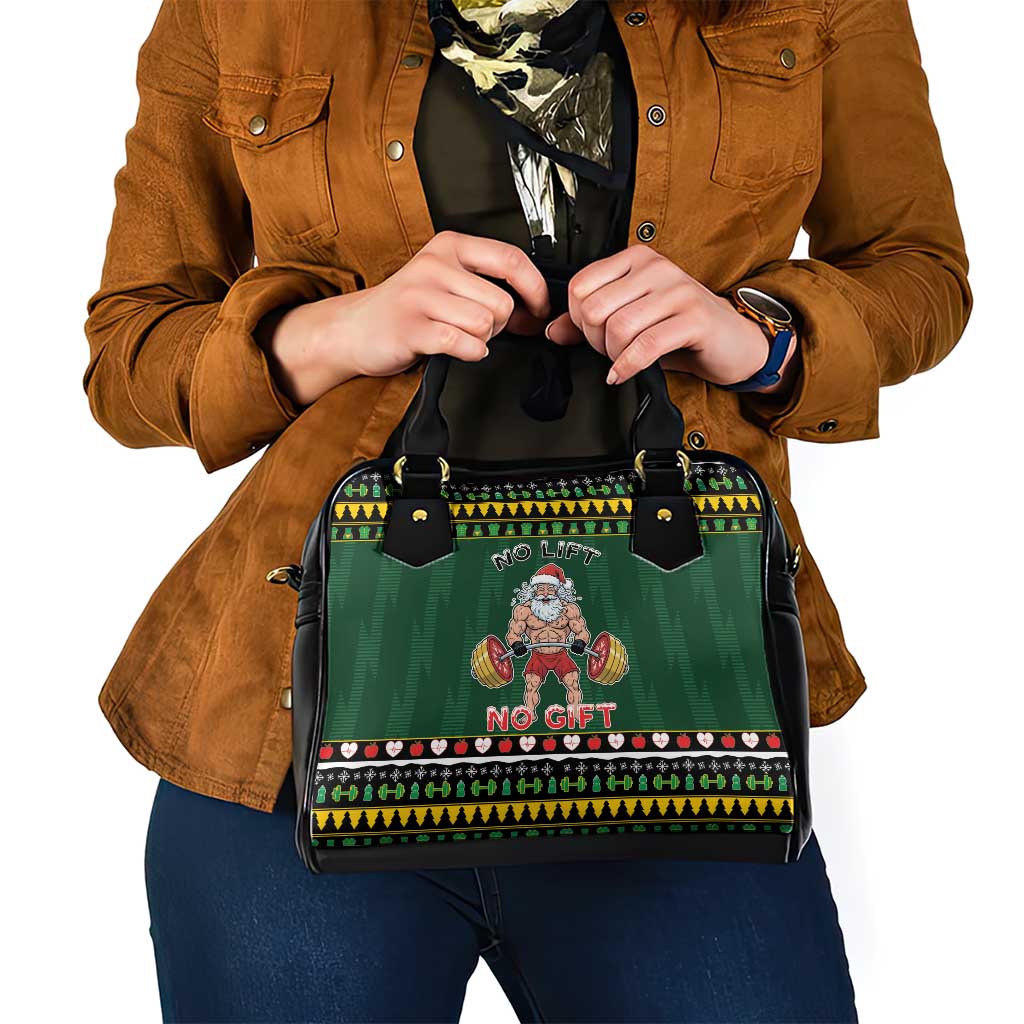 Xmas Gymer Christmas Shoulder Handbag No Lift No Gift - Wonder Print Shop