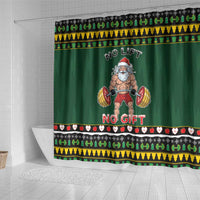 Xmas Gymer Christmas Shower Curtain No Lift No Gift - Wonder Print Shop