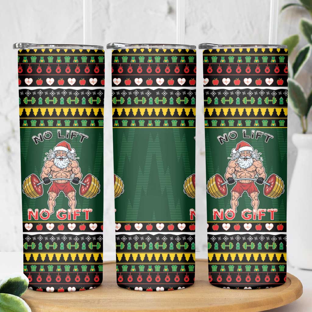 Xmas Gymer Christmas Skinny Tumbler No Lift No Gift - Wonder Print Shop