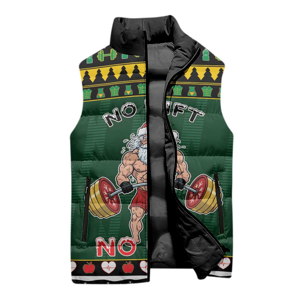 Xmas Gymer Christmas Sleeveless Puffer Jacket No Lift No Gift - Wonder Print Shop
