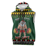Xmas Gymer Christmas Sleeveless Zip Hoodie No Lift No Gift - Wonder Print Shop