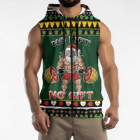 Xmas Gymer Christmas Sleeveless Zip Hoodie No Lift No Gift - Wonder Print Shop