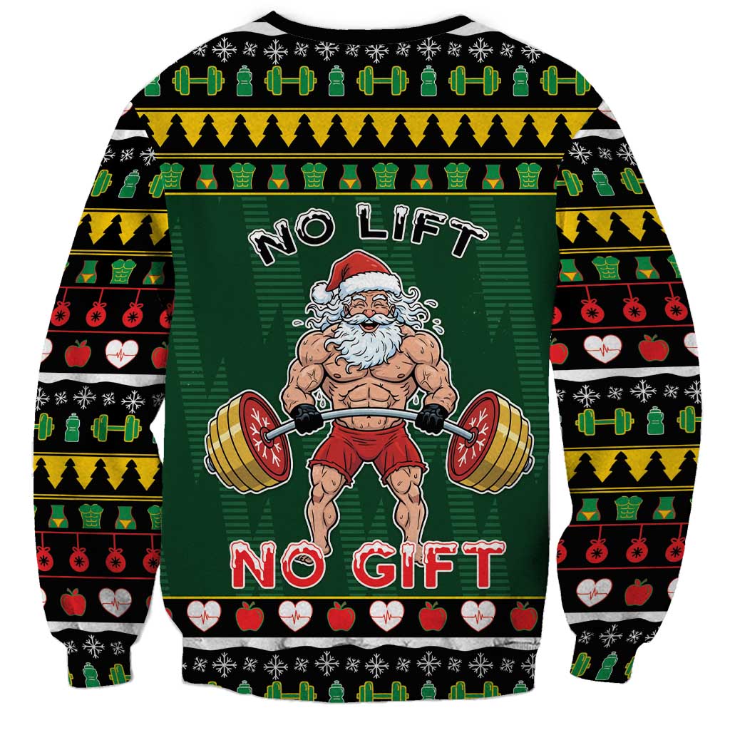 Xmas Gymer Christmas Sweatshirt No Lift No Gift - Wonder Print Shop