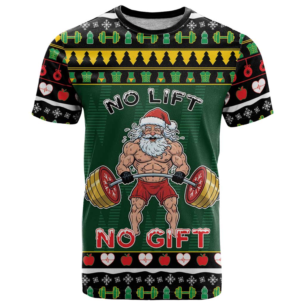Xmas Gymer Christmas T Shirt No Lift No Gift - Wonder Print Shop
