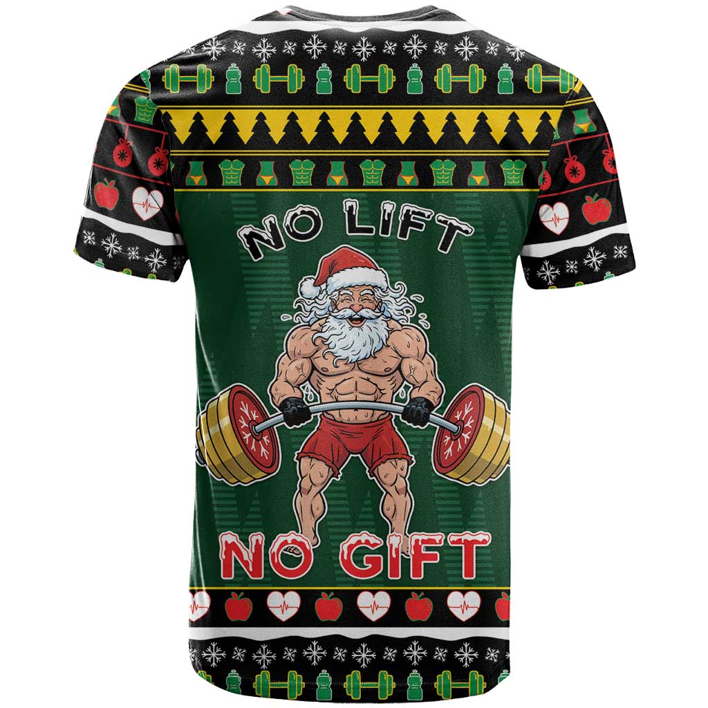 Xmas Gymer Christmas T Shirt No Lift No Gift - Wonder Print Shop