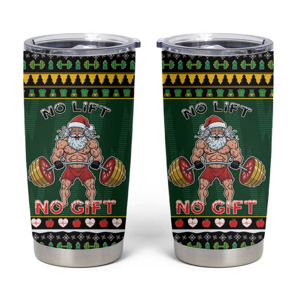 Xmas Gymer Christmas Tumbler Cup No Lift No Gift - Wonder Print Shop