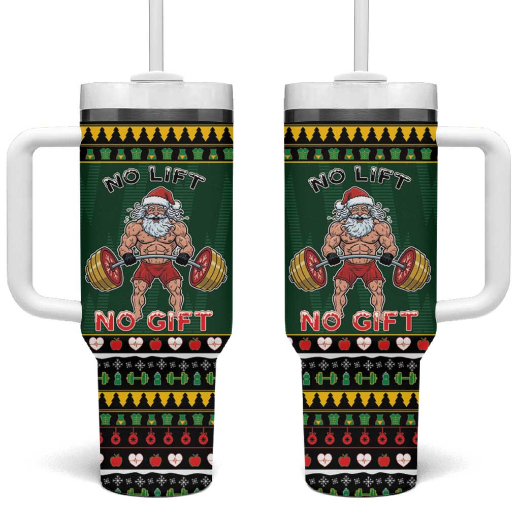 Xmas Gymer Christmas Tumbler With Handle No Lift No Gift - Wonder Print Shop