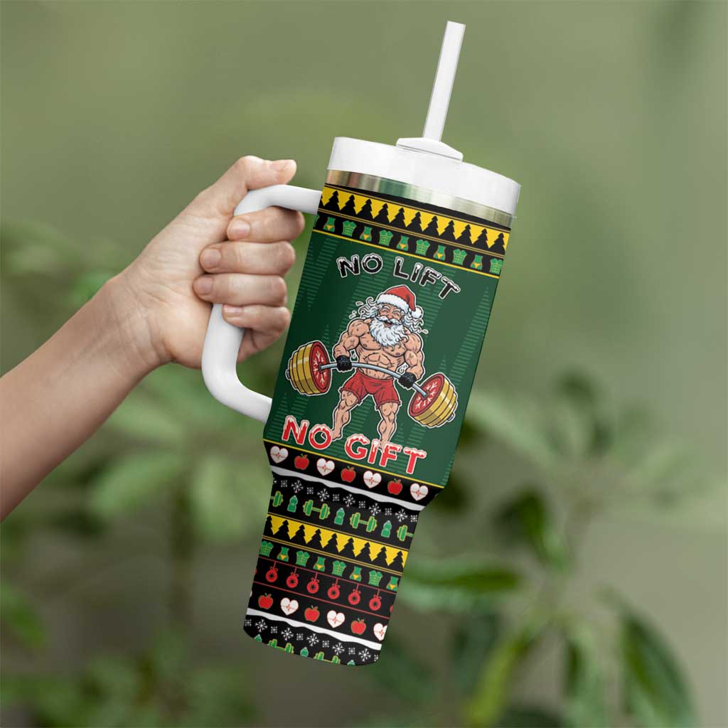 Xmas Gymer Christmas Tumbler With Handle No Lift No Gift - Wonder Print Shop