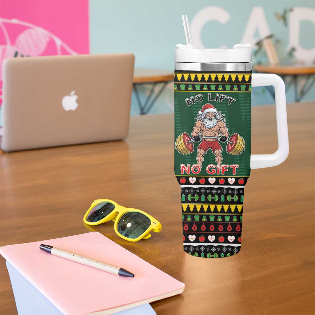 Xmas Gymer Christmas Tumbler With Handle No Lift No Gift - Wonder Print Shop