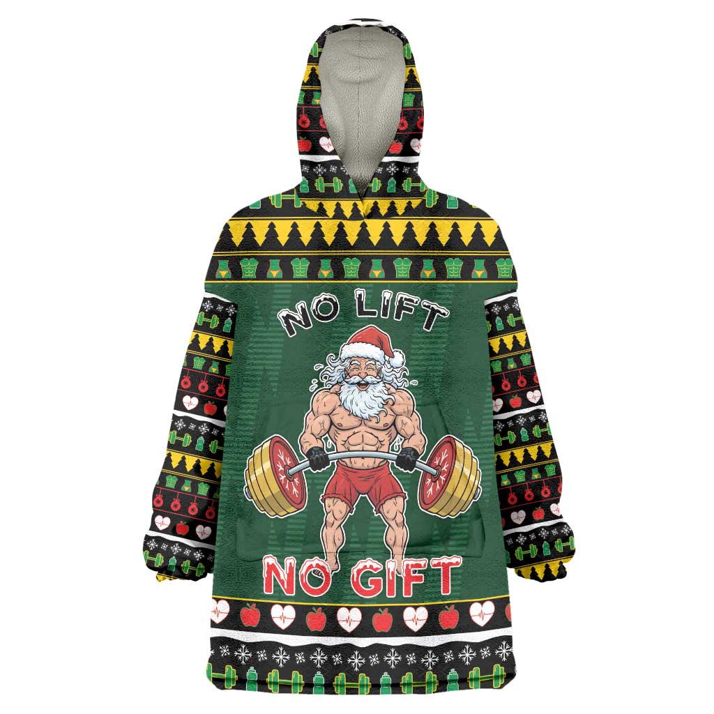 Xmas Gymer Christmas Wearable Blanket Hoodie No Lift No Gift - Wonder Print Shop