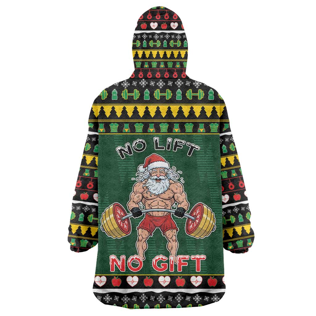 Xmas Gymer Christmas Wearable Blanket Hoodie No Lift No Gift - Wonder Print Shop