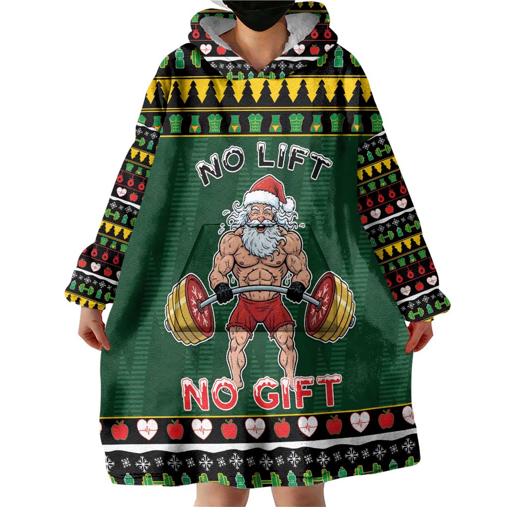 Xmas Gymer Christmas Wearable Blanket Hoodie No Lift No Gift - Wonder Print Shop