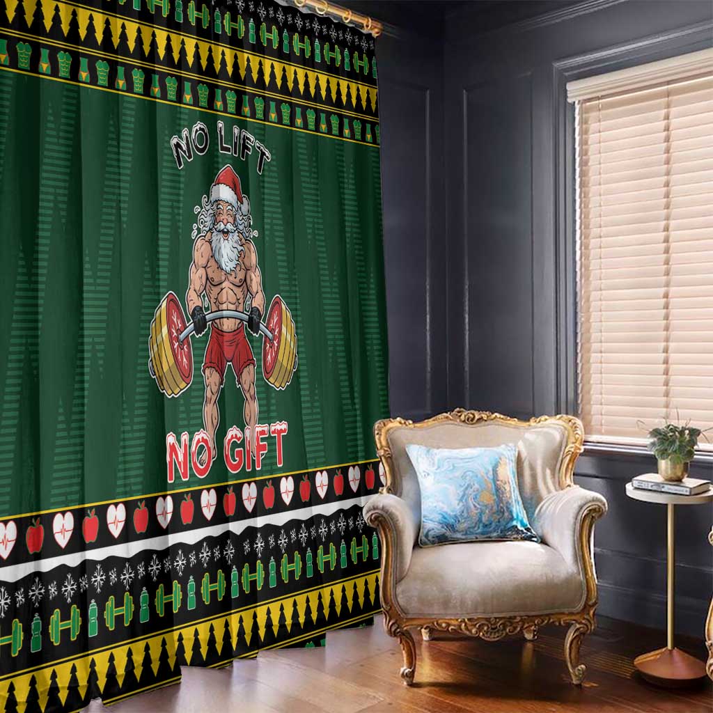 Xmas Gymer Christmas Window Curtain No Lift No Gift - Wonder Print Shop