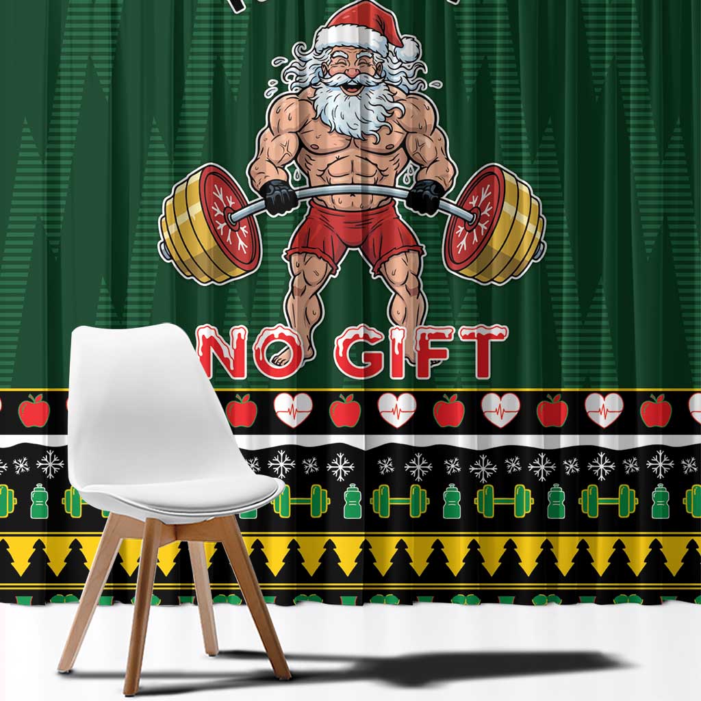Xmas Gymer Christmas Window Curtain No Lift No Gift - Wonder Print Shop