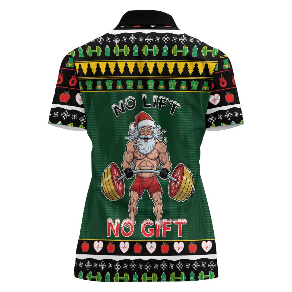 Xmas Gymer Christmas Women Polo Shirt No Lift No Gift - Wonder Print Shop